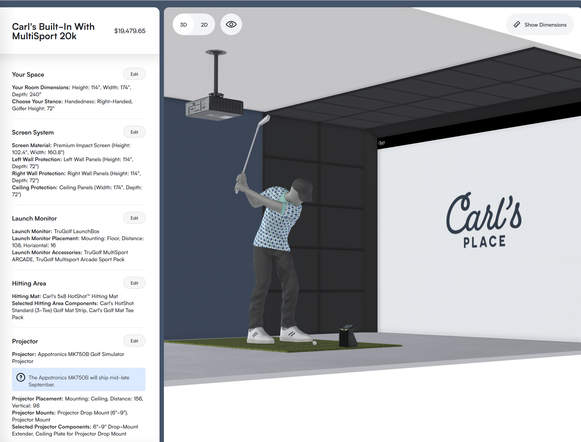 Built-In golf and multisport simulator build with TruGolf LaunchBox and MultiSport ARCADE