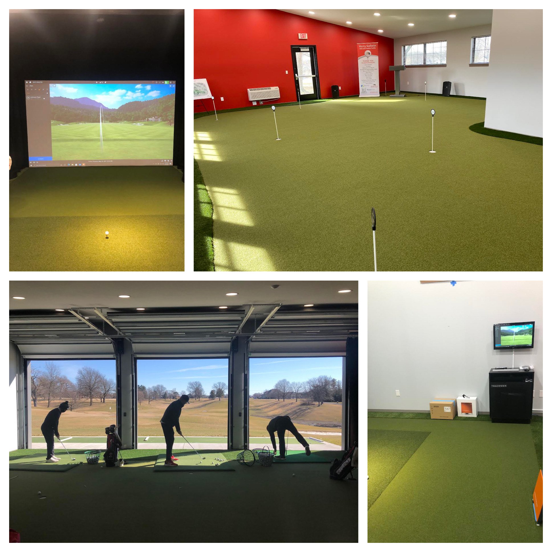 golf simulators used at college or high school