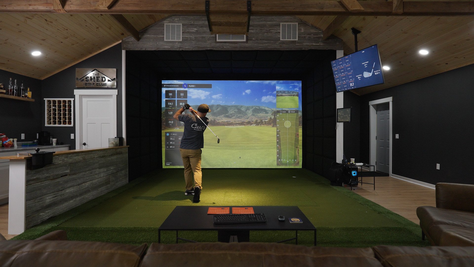 Carl's Place Built In Golf Simulator Room