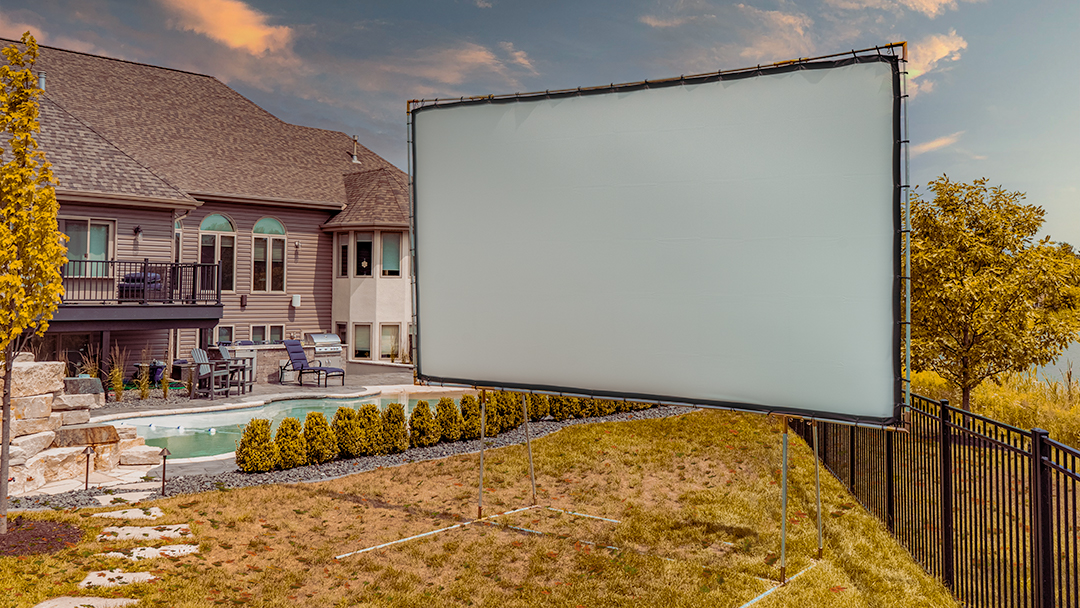 Backyard theater in winter