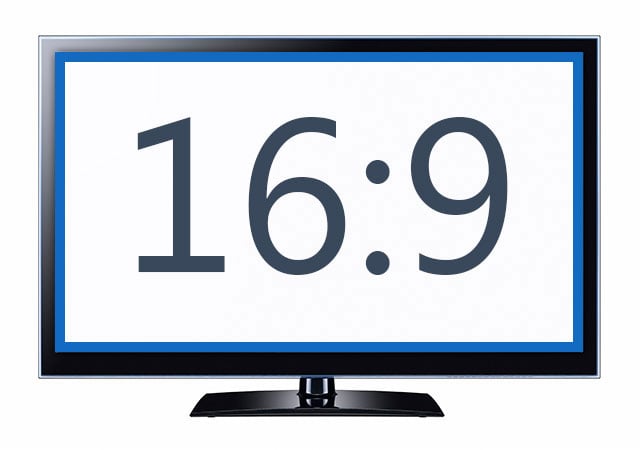 TV screen showing 16:9 aspect ratio