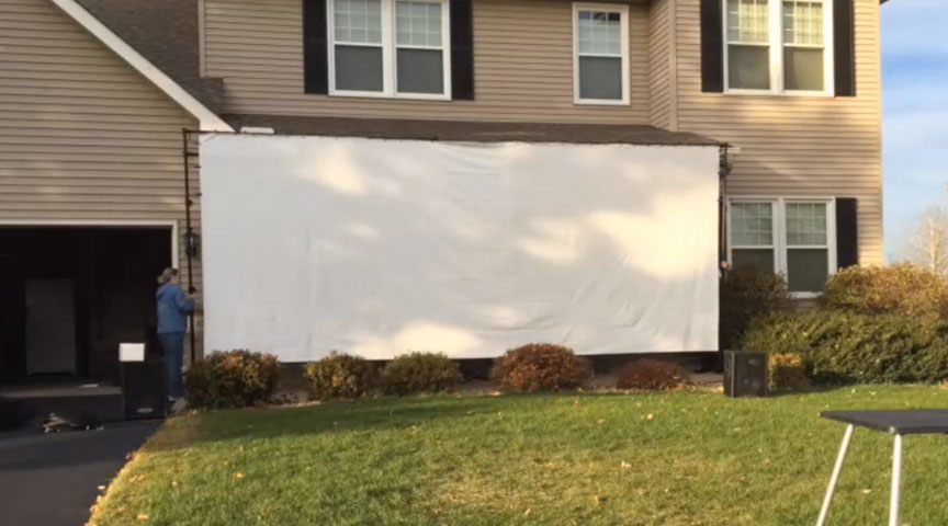 Blackout Cloth used for backyard movie screen