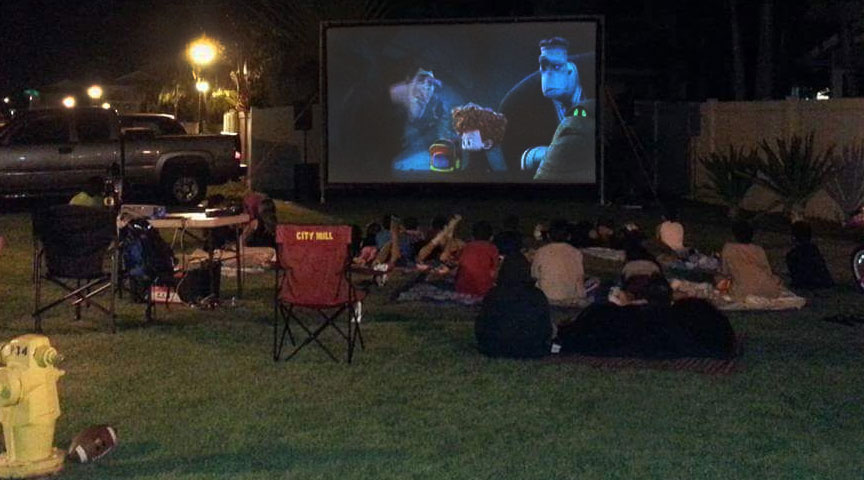 Gray Rear Projection Screen used for Outdoor Movies