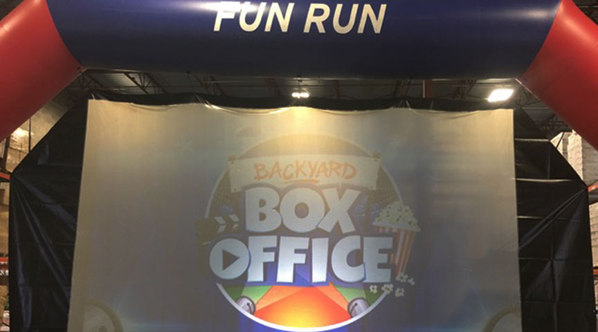 Carl's Place Gray rear projection screen used at fun run