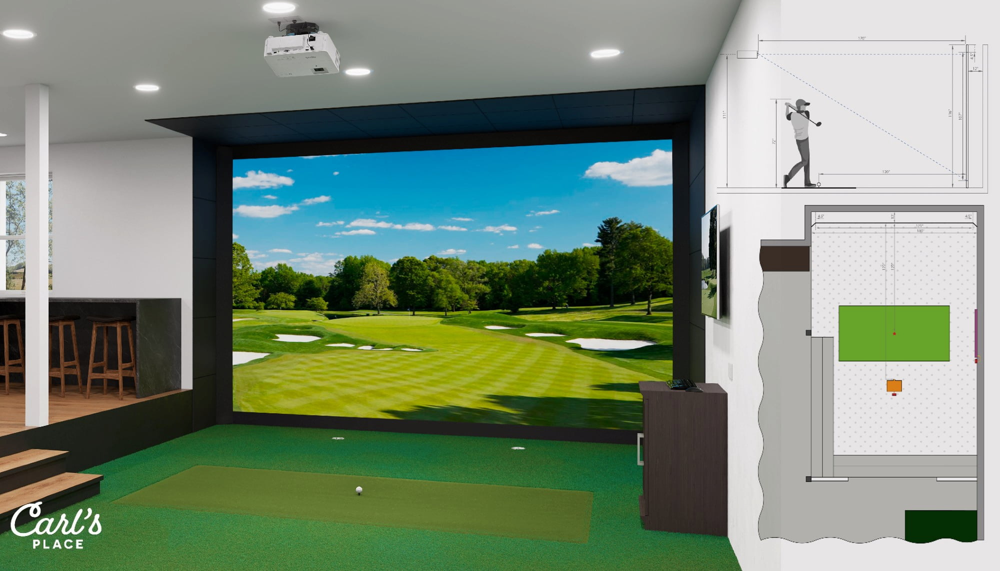 Carl's Custom Golf Simulator Room Design Service